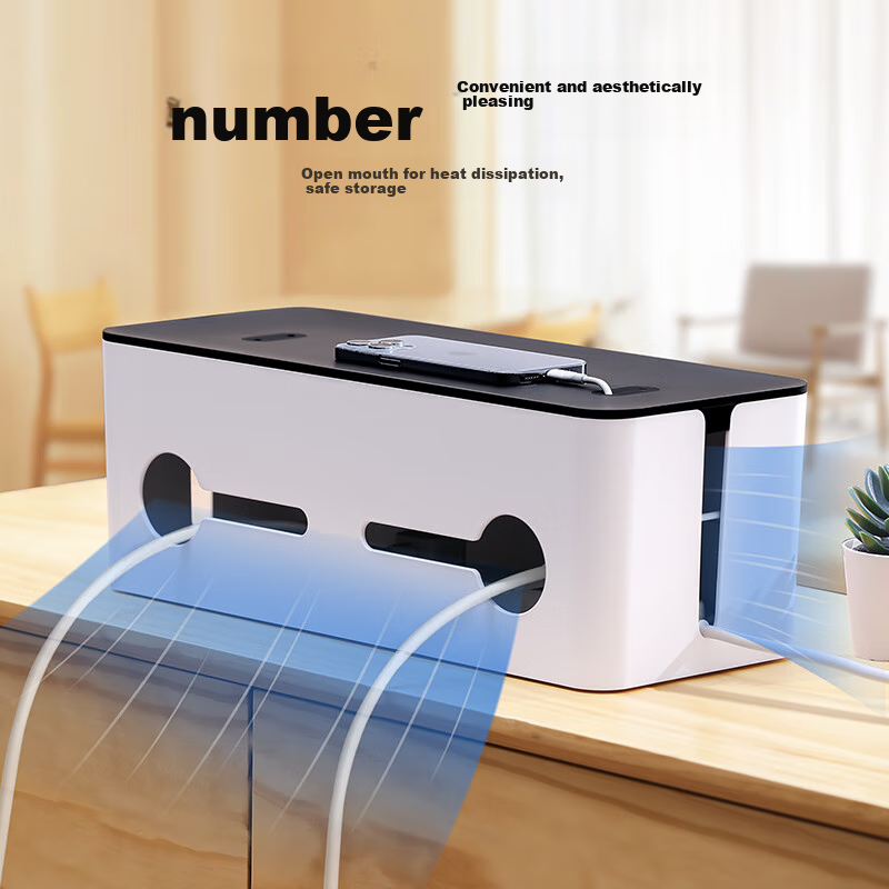 Lulian Power Strip Storage Box, Large Multifunctional Power Cord Organizer, TV C...