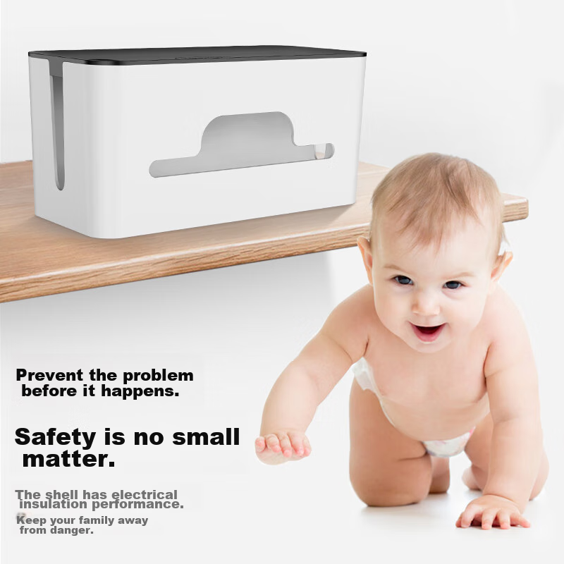 Lulian Power Strip Storage Box, Large Multifunctional Power Cord Organizer, TV C...