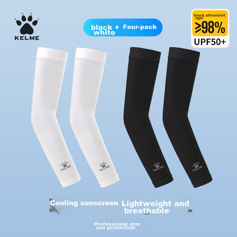KELME Ice Sleeves for Men [Set of 4], Sun Protection Arm Sleeves for Women, Ice...