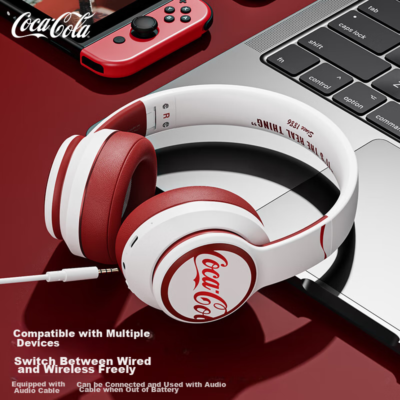 Coca-Cola T05 Headphones, Bluetooth Gaming Headset, Qixi Gift, Wireless Earphone...