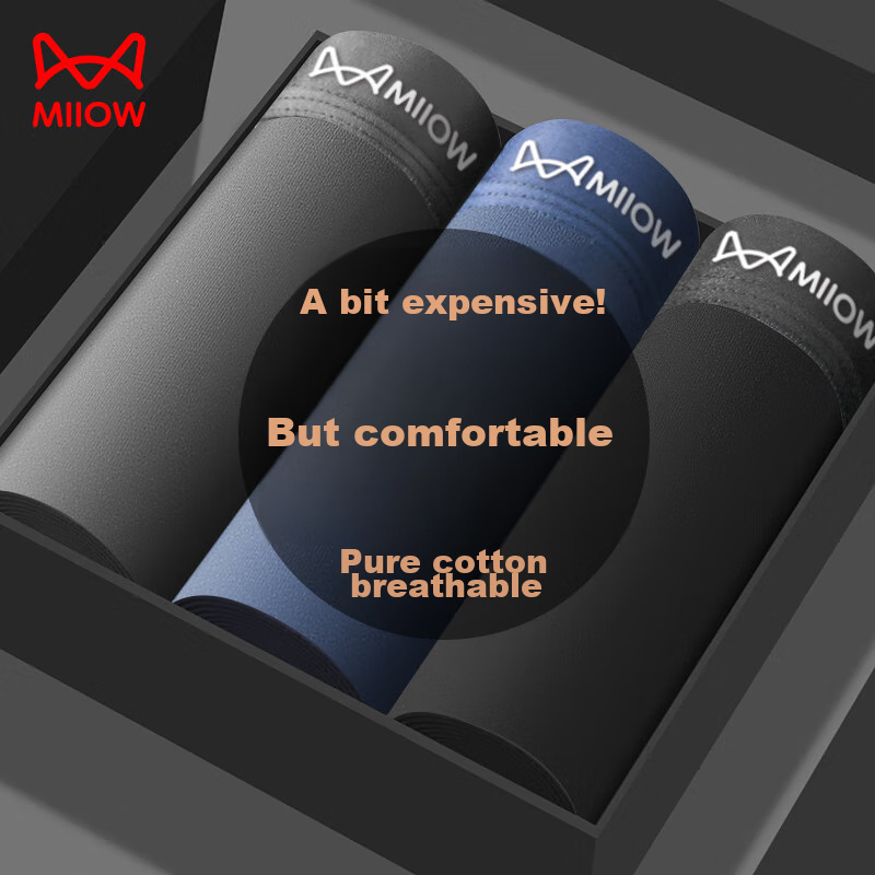 Maoren 7A Antibacterial Men's Underwear with Mulberry Silk Gusset, Pure Cotton B...