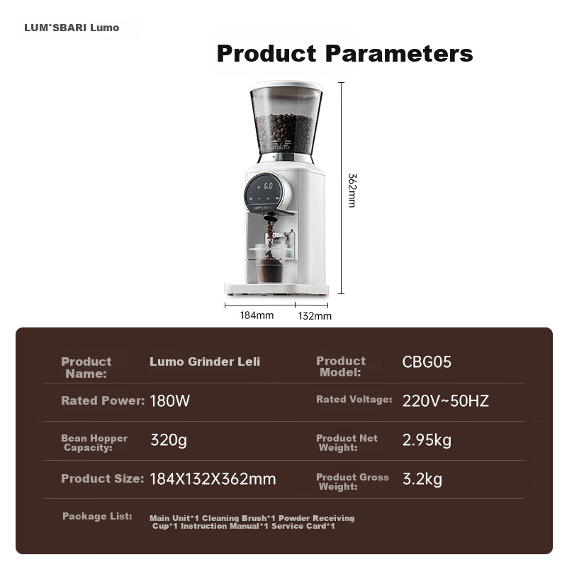 Luomo [National Subsidy 15% Reduction] Fully Automatic Coffee Grinder, Coffee Be...