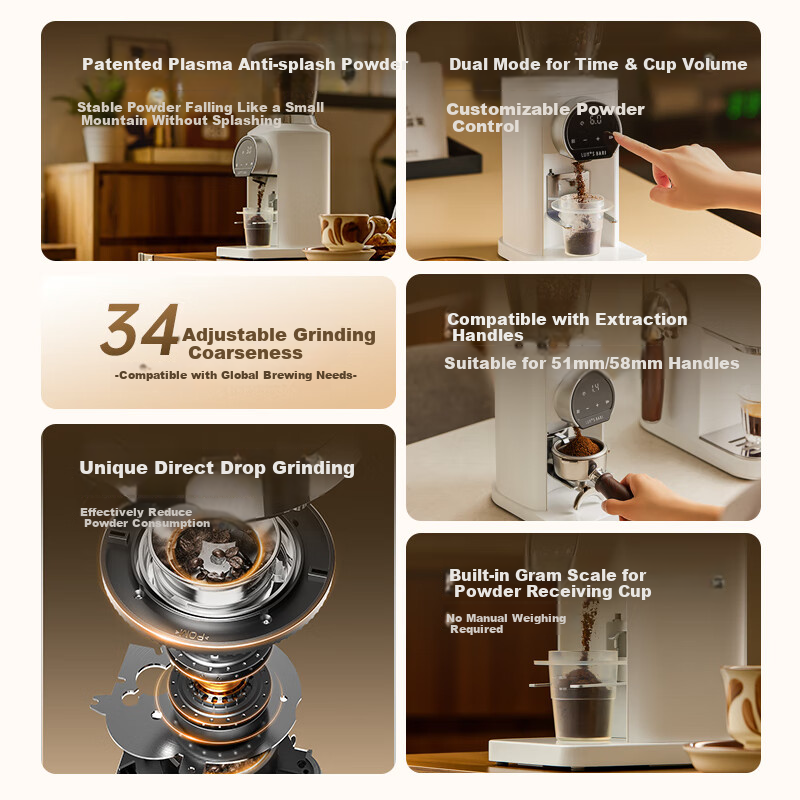 Luomo [National Subsidy 15% Reduction] Fully Automatic Coffee Grinder, Coffee Be...