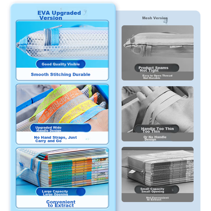 Maotaizi Thickened Waterproof A4 File Folder, Transparent Grid Subject Classific...