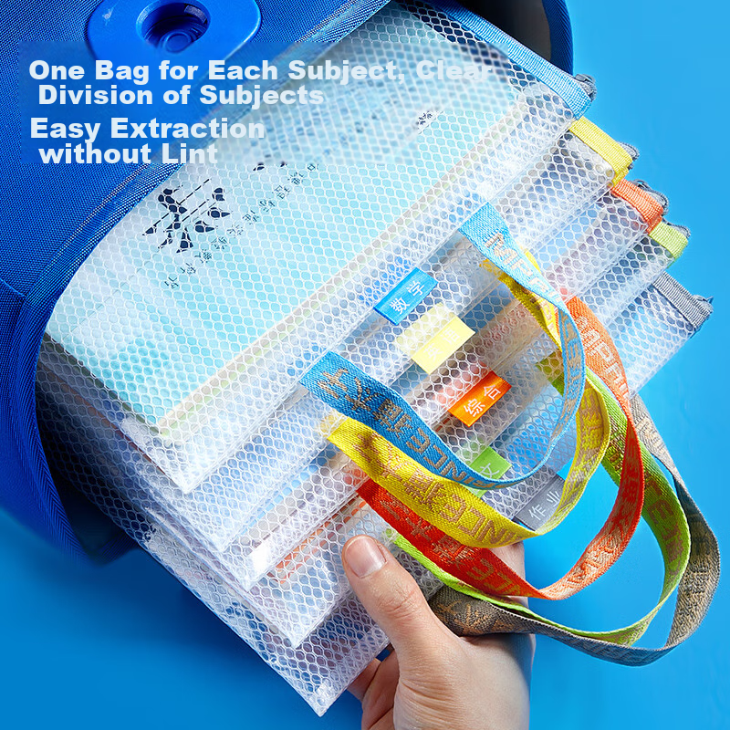 Maotaizi Thickened Waterproof A4 File Folder, Transparent Grid Subject Classific...