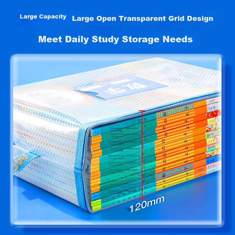 Maotaizi Thickened Waterproof A4 File Folder, Transparent Grid Subject Classific...