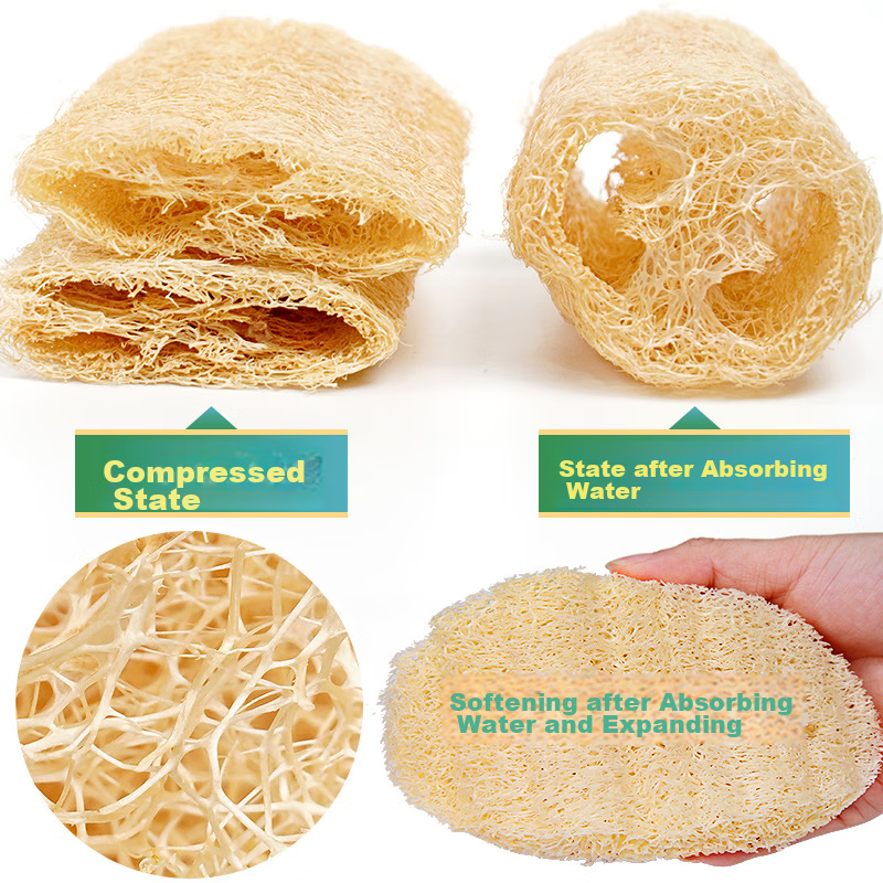 Luo-Style Natural Loofah Scrubber for Pot Cleaning, Kitchen Dish Washing, Water...