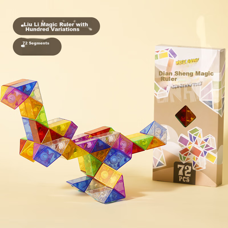 Kalbeibai Transformable Magic Ruler, 72 Segments, Rainbow Glass Color, Kindergar...