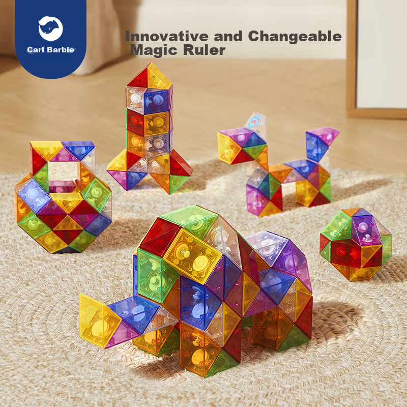 Kalbeibai Transformable Magic Ruler, 72 Segments, Rainbow Glass Color, Kindergar...