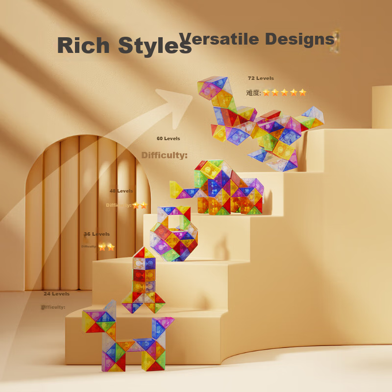 Kalbeibai Transformable Magic Ruler, 72 Segments, Rainbow Glass Color, Kindergar...