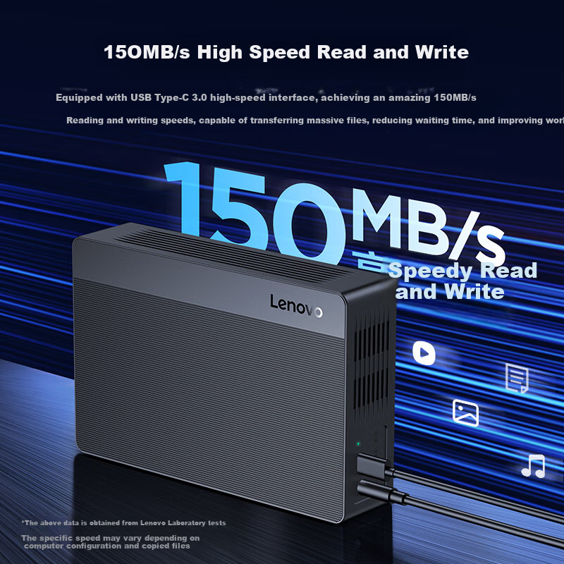 Lenovo 3.5-Inch Desktop External Hard Drive, 8TB F708, Large Capacity Desktop St...