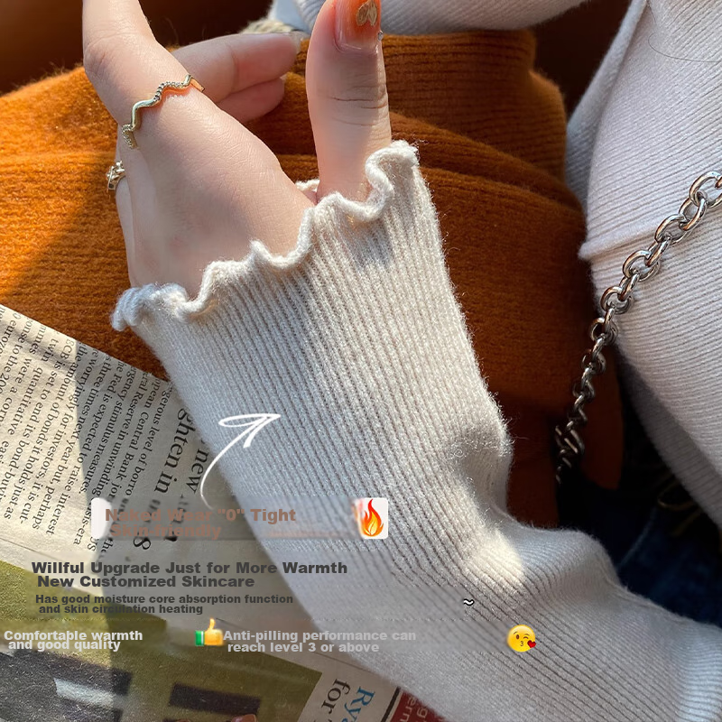 Langsha Langsha Knitted Lace Trim Base Shirt for Women [2024 Spring New Arrival]...