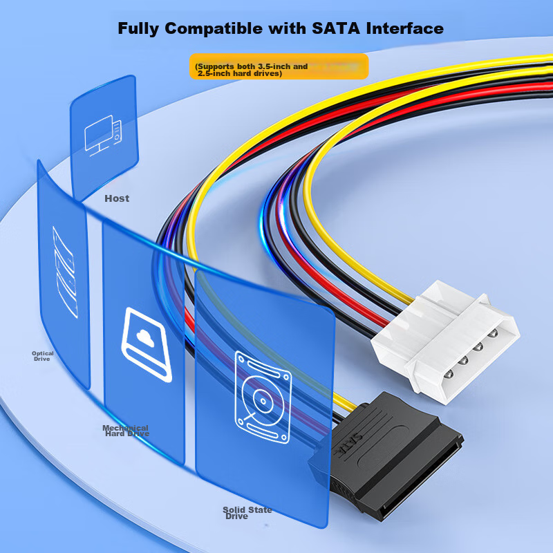 Jinghua SATA Power Cable, Hard Drive And Optical Drive Power Supply Cable, Deskt...