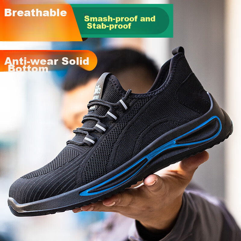 Laoguanjia Safety Shoes for Men, Lightweight Breathable Steel Toe Anti-Smashing...