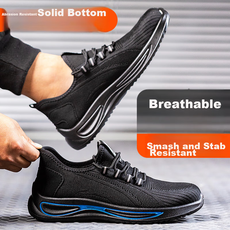 Laoguanjia Safety Shoes for Men, Lightweight Breathable Steel Toe Anti-Smashing...