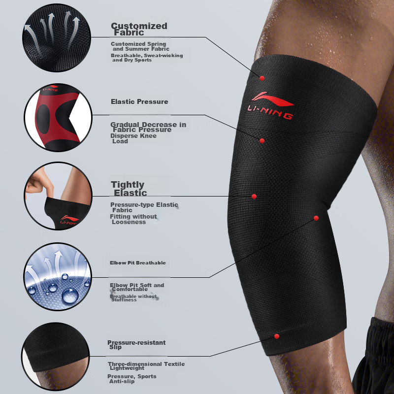 LI-NING Sports Elbow Pads (2-Pack), Unisex Fitness Protection, Basketball Tennis...