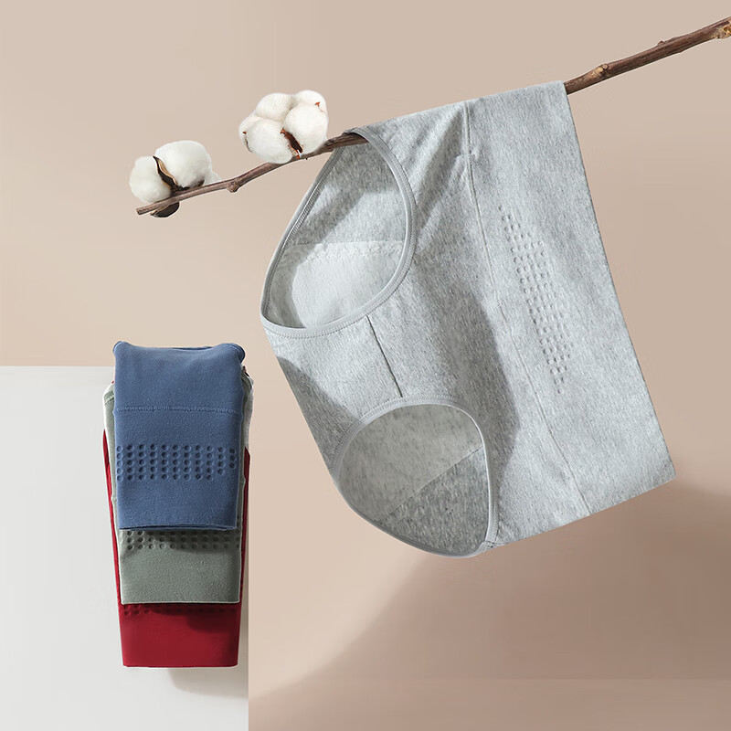 Langsha Pure Cotton Menstrual Underwear for Women, Honeycomb Tummy Control, Leak...