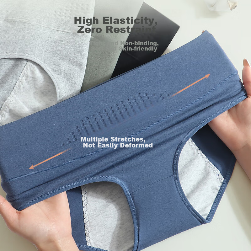 Langsha Pure Cotton Menstrual Underwear for Women, Honeycomb Tummy Control, Leak...