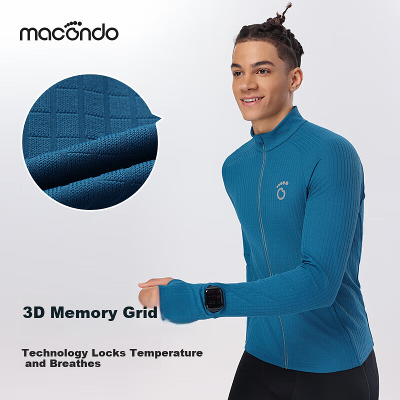 Macondo Hope Men's Knitted Zip-up Cardigan with Watch Hole Quick-drying Running...