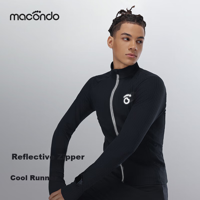 Macondo Hope Men's Knitted Zip-up Cardigan with Watch Hole Quick-drying Running...