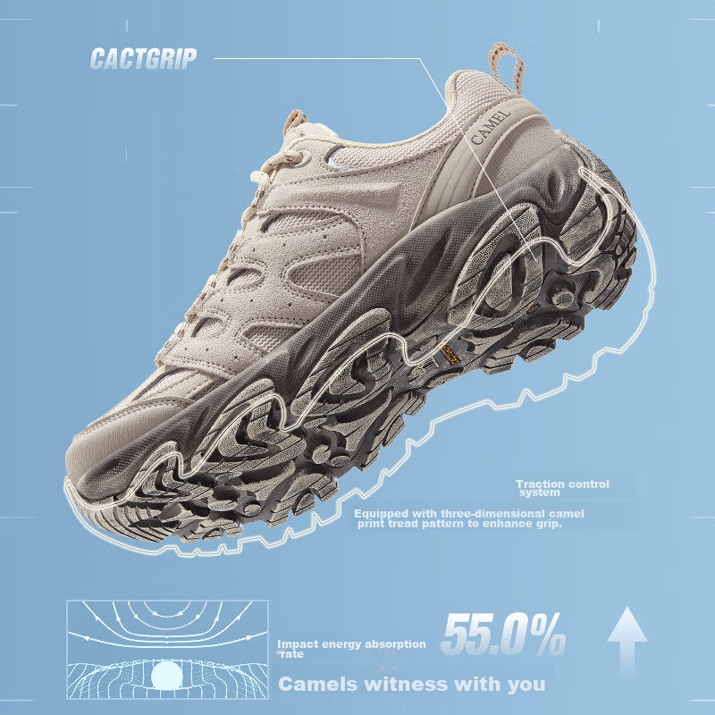 CAMEL [Wang Junkai's Choice - Qiyuan] Men's and Women's Hiking Shoes Outdoor Non...