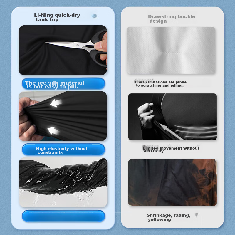 Li-Ning Men's Sports Tank Top, Summer Sleeveless Vest, Ice Silk Running Fitness...