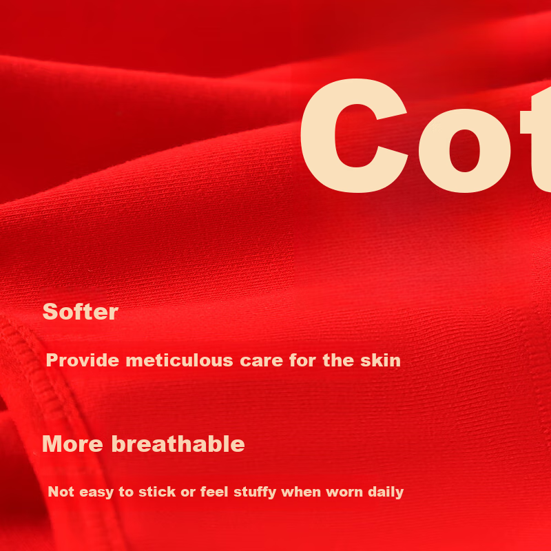 Langsha Red Women's Underwear, Spring And Summer, High-Quality Cotton, Zodiac Ye...