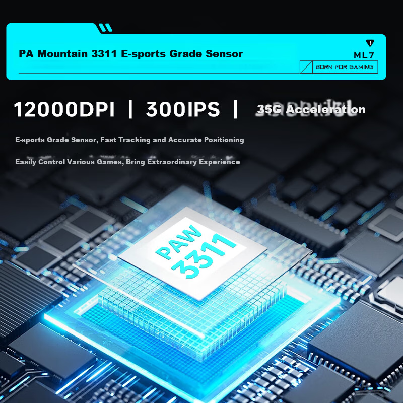 ThundeRobot ML7 Pro Wireless Gaming Mouse Bluetooth 2.4G Wired Mouse PAW3311 Lig...