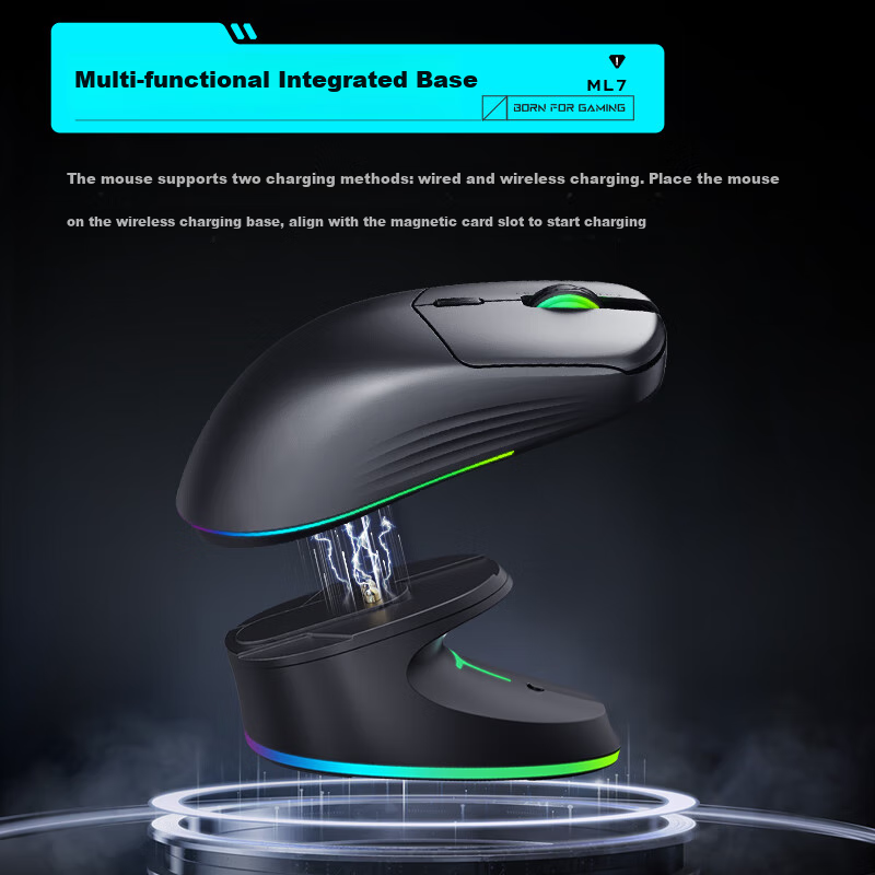 ThundeRobot ML7 Pro Wireless Gaming Mouse Bluetooth 2.4G Wired Mouse PAW3311 Lig...