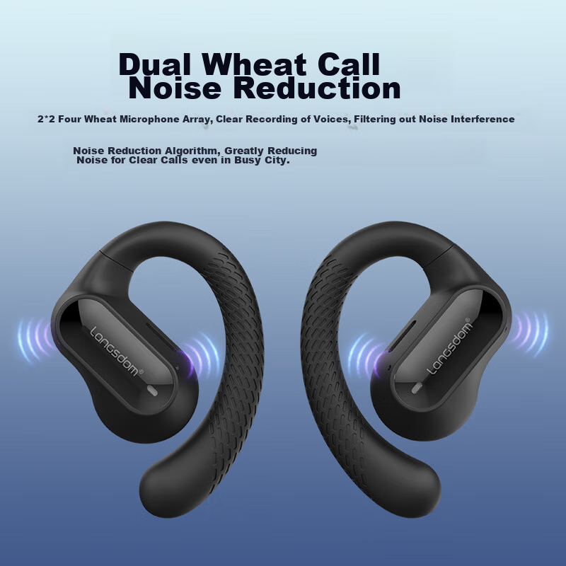 Lansidun Bluetooth Earphones, Ear-Hook Style, Bone Conduction Concept, Open-Conc...