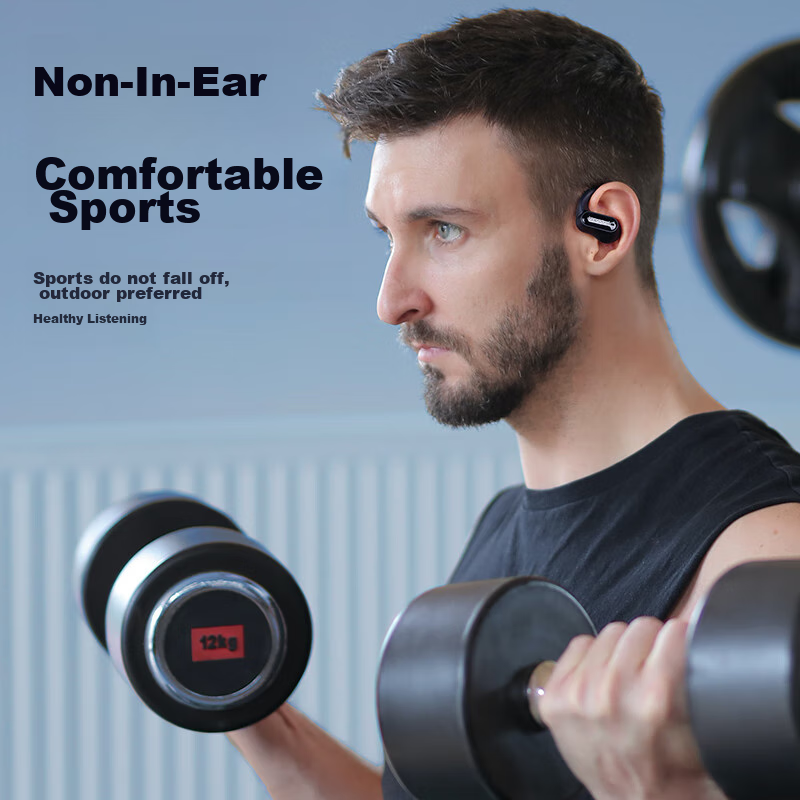 Lansidun Bluetooth Earphones, Ear-Hook Style, Bone Conduction Concept, Open-Conc...