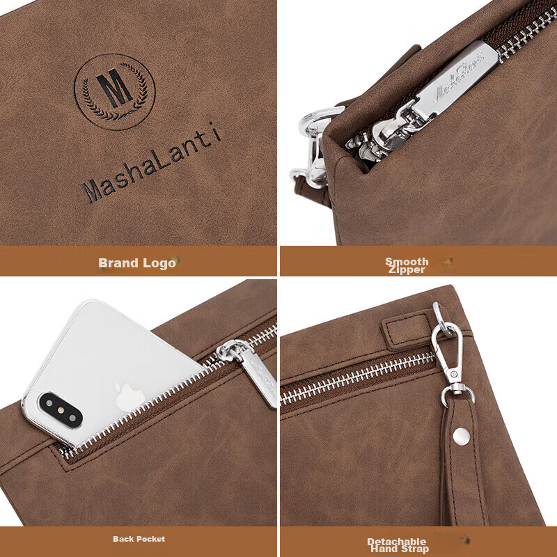 MashaLanti Men's Handbag, Large Capacity Clutch, Multi-Functional Handheld Envel...