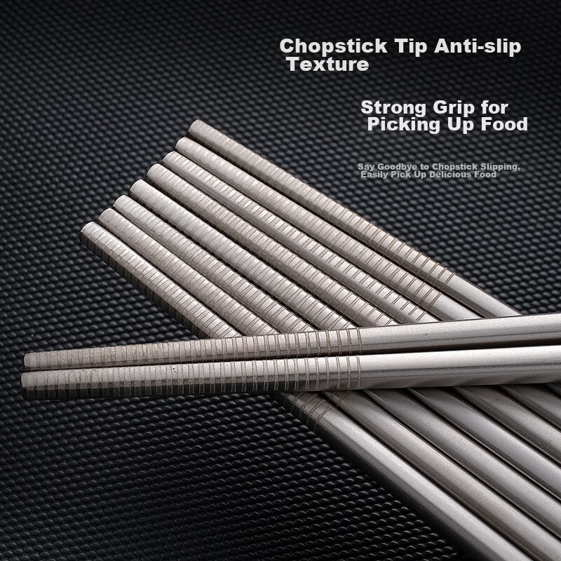 Maxcook Titanium Purified 304 Stainless Steel Chopsticks, Antibacterial Househol...