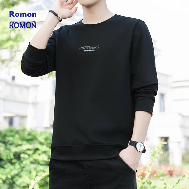 ROMON Sweatshirt for Men, Autumn Large Size Long-Sleeve T-Shirt, Outdoor Sports...