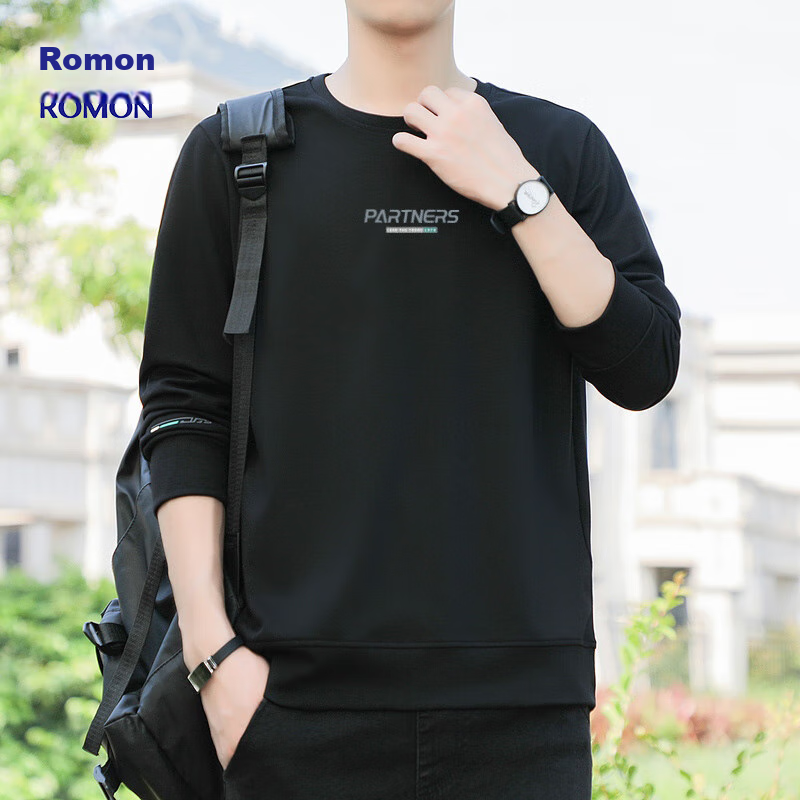 ROMON Sweatshirt for Men, Autumn Large Size Long-Sleeve T-Shirt, Outdoor Sports...
