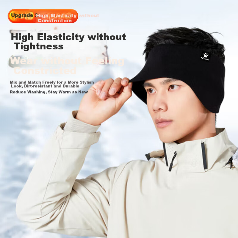 KELME Ear Warmers for Men, Autumn And Winter Cycling Fleece-Lined Ear Covers, Wi...