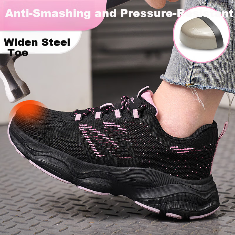 Housekeeper Women's Ultra-Light Breathable Steel Toe Anti-Smashing and Puncture-...