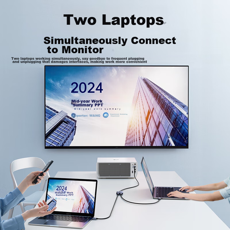 Lvdjenn HDMI 2.0 Bidirectional Switcher, Two-In 4K60Hz HD Video Distributor, One...