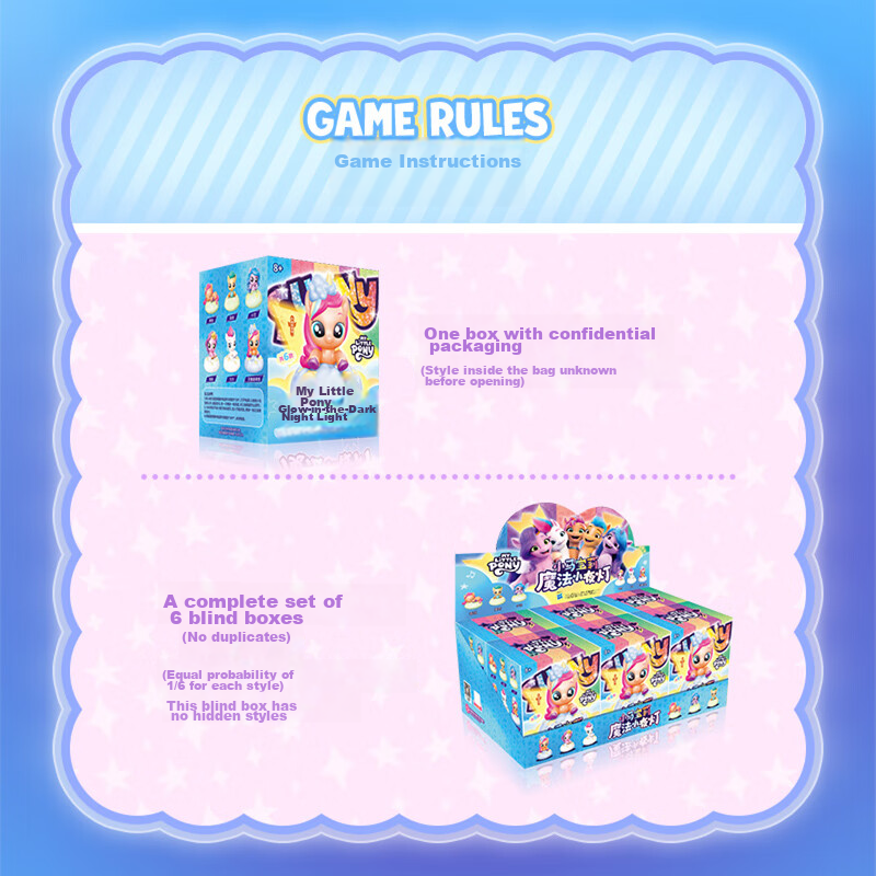 My Little Pony Magic Night Light, Girl's Toy, Blind Box, Birthday Gift, Bedroom...