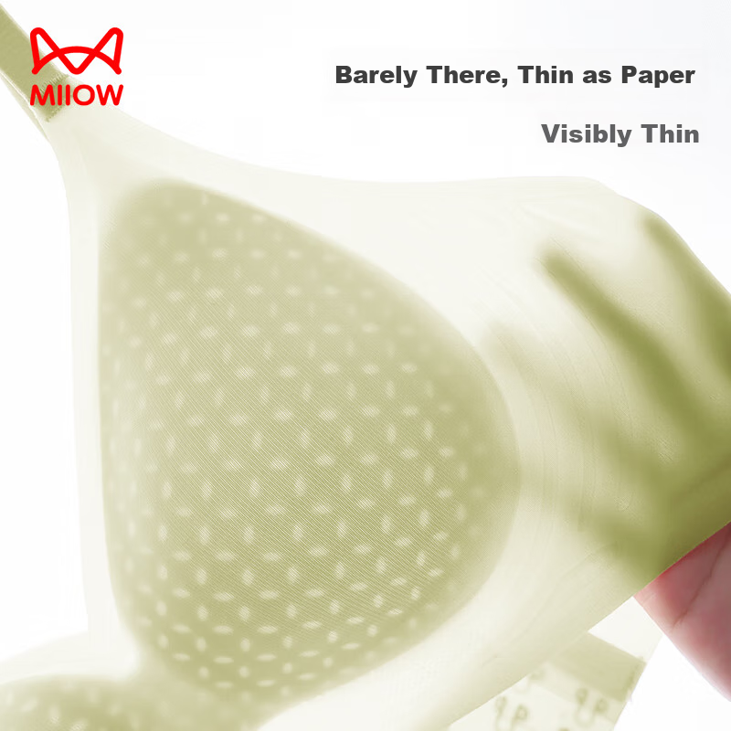 MiiOW Soft Support Bra for Women, Cool Ice Silk, Seamless, Wireless, Breathable,...