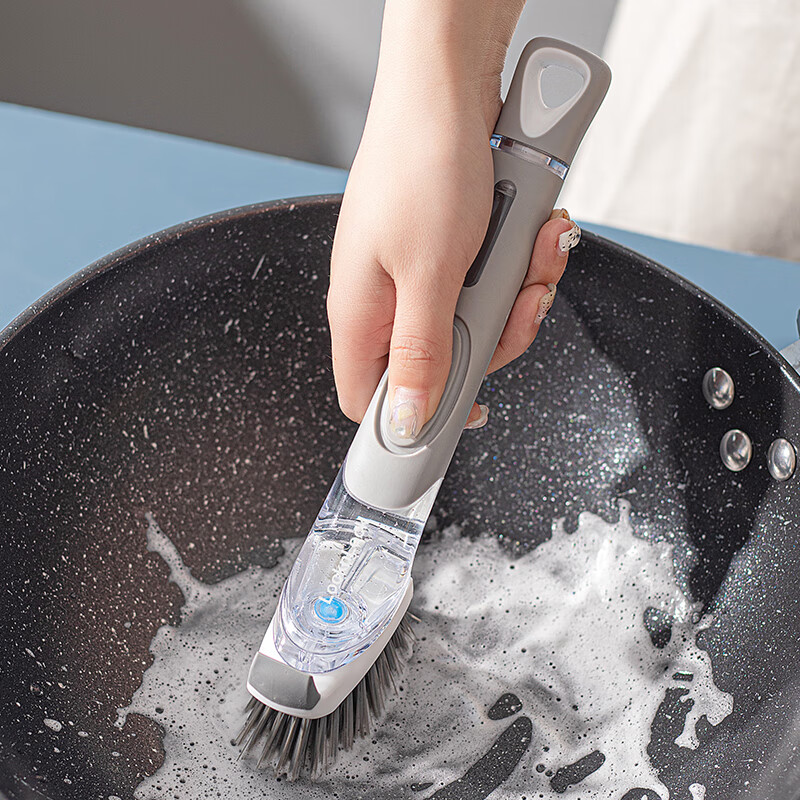 LOCK&LOCK Dish Scrubber, Long Handle, for Home Kitchen Use, Non-Stick Pan Cleani...