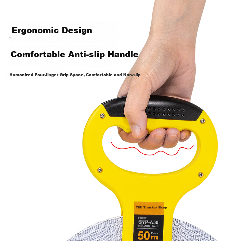 Tianqi Rui 50-Meter Handheld Frame Fiber Tape Measure, Cross-Shaped Long Tape Me...