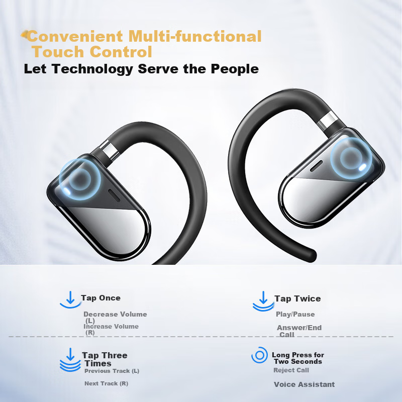 Lenovo [2025 New Model] Wireless Earbuds with Ear Hooks, Call Noise Reduction, f...
