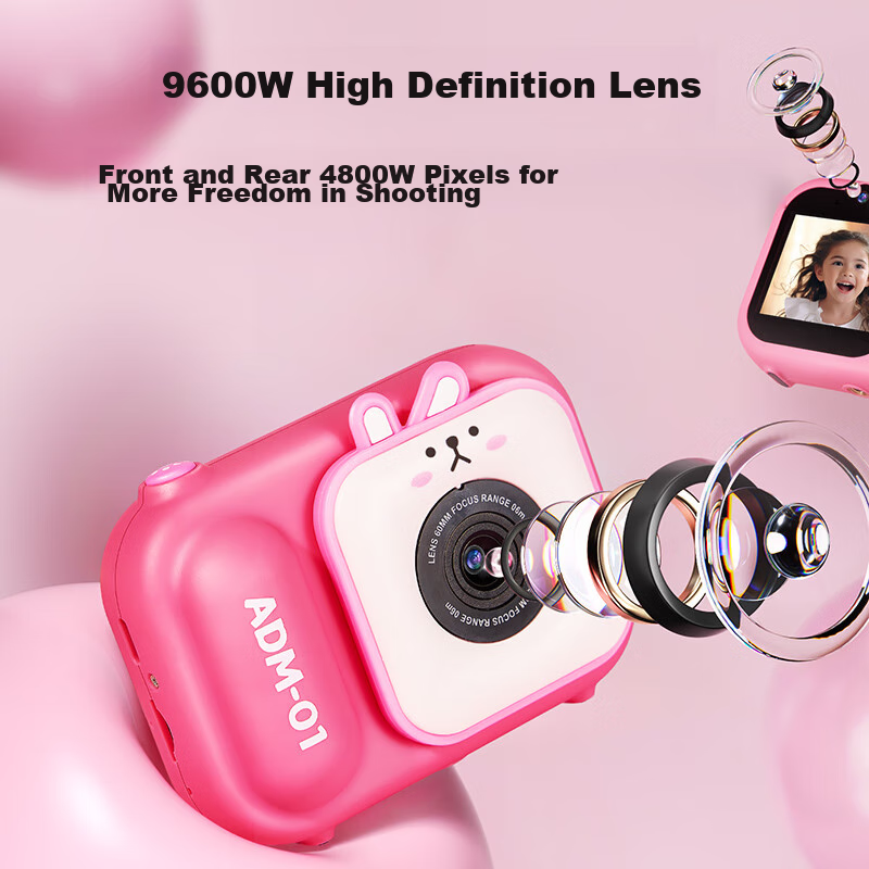 Leleyu Children's Camera, Cartoon Design, Can Take Photos And Print, Digital Ins...