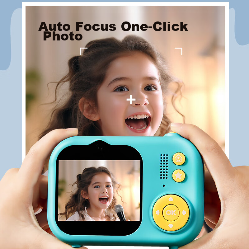 Leleyu Children's Camera, Cartoon Design, Can Take Photos And Print, Digital Ins...