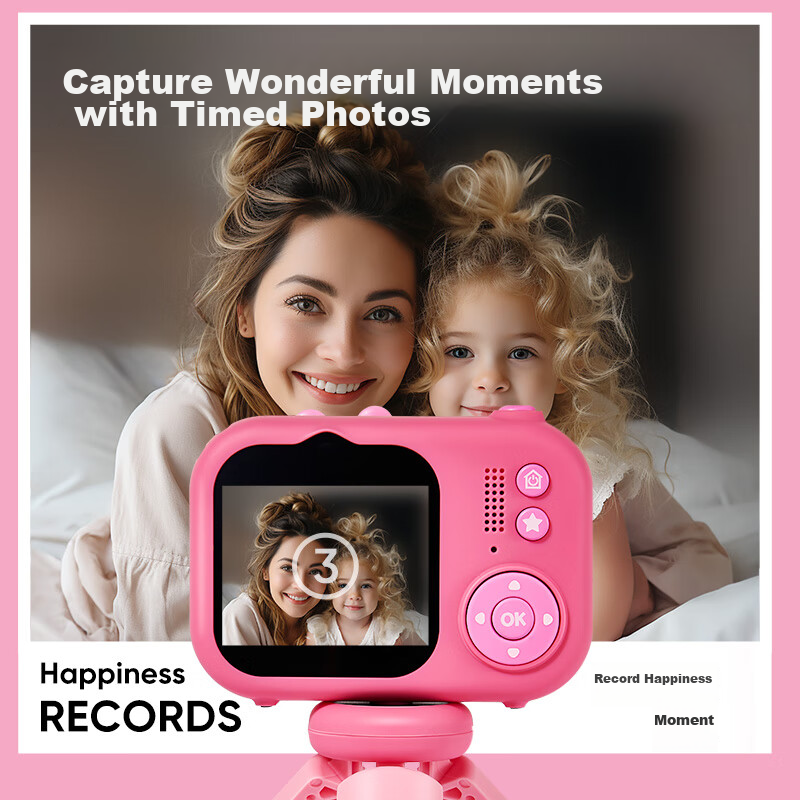 Leleyu Children's Camera, Cartoon Design, Can Take Photos And Print, Digital Ins...