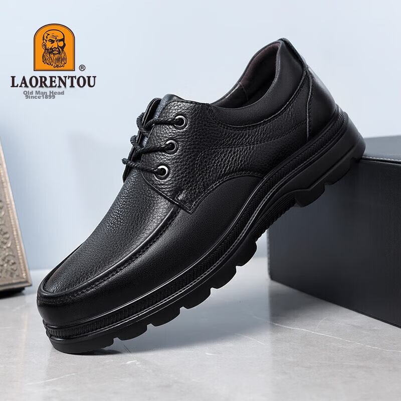 LAORENTOU Leather Shoes for Men, Business Casual Low-Top Shoes, Top-Grain Cowhid...