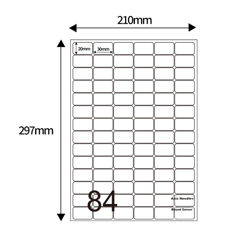 TANGO A4 Self-Adhesive Label Paper, Stickers, Self-Adhesive Labels, Rounded Corn...