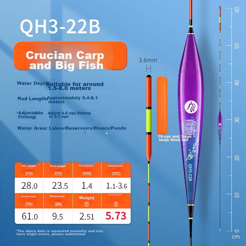 Xiaofengxian Fishing Float QH3, Eye-Catching Bold Tail, for Big Carp And Silver...