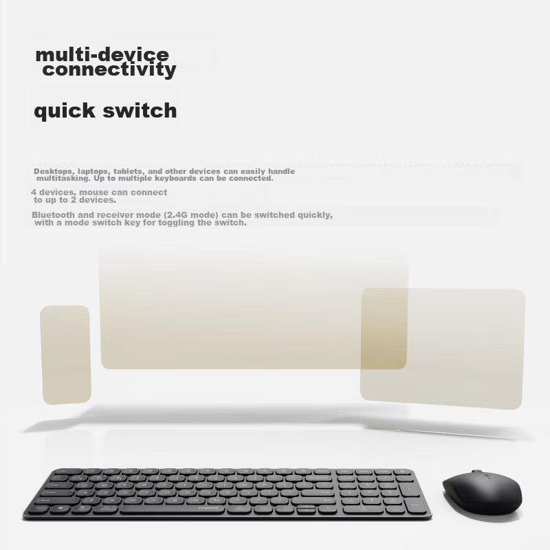 Rapoo 9300S 99-Key Wireless/Bluetooth Multi-Mode Keyboard And Mouse Set, Ultra-T...